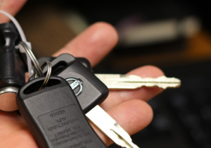 Person holding keys to a car in Baltimore, MD