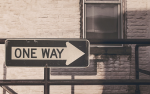 One way street sign in Baltimore, MD