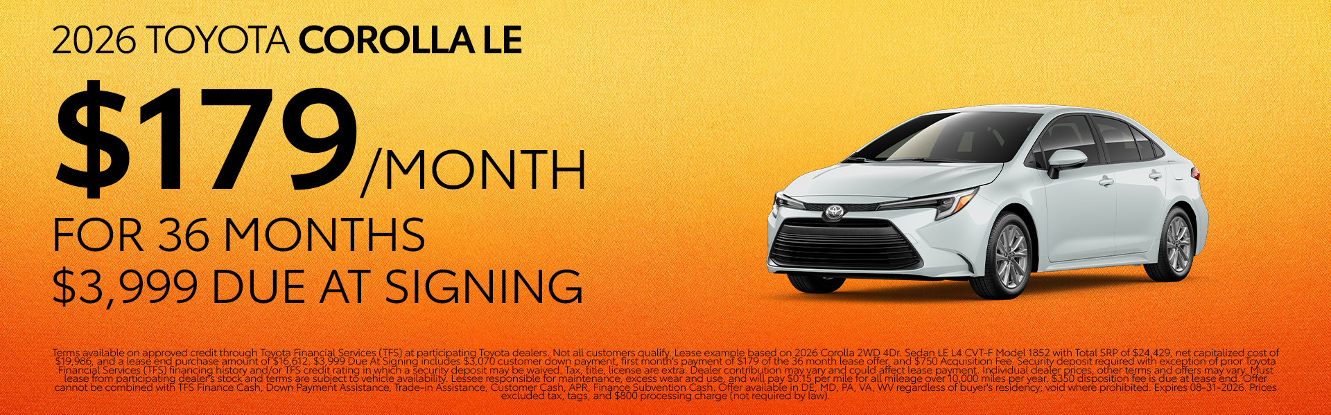 New 2026 Corolla LE