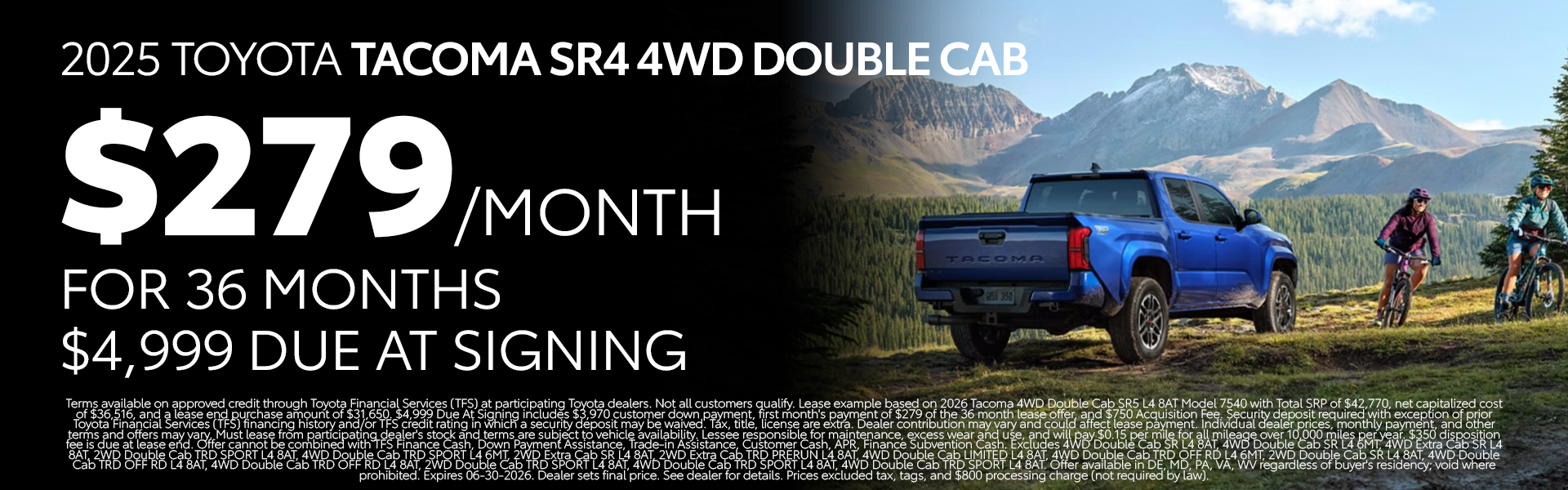 New 2026 Tacoma SR4
