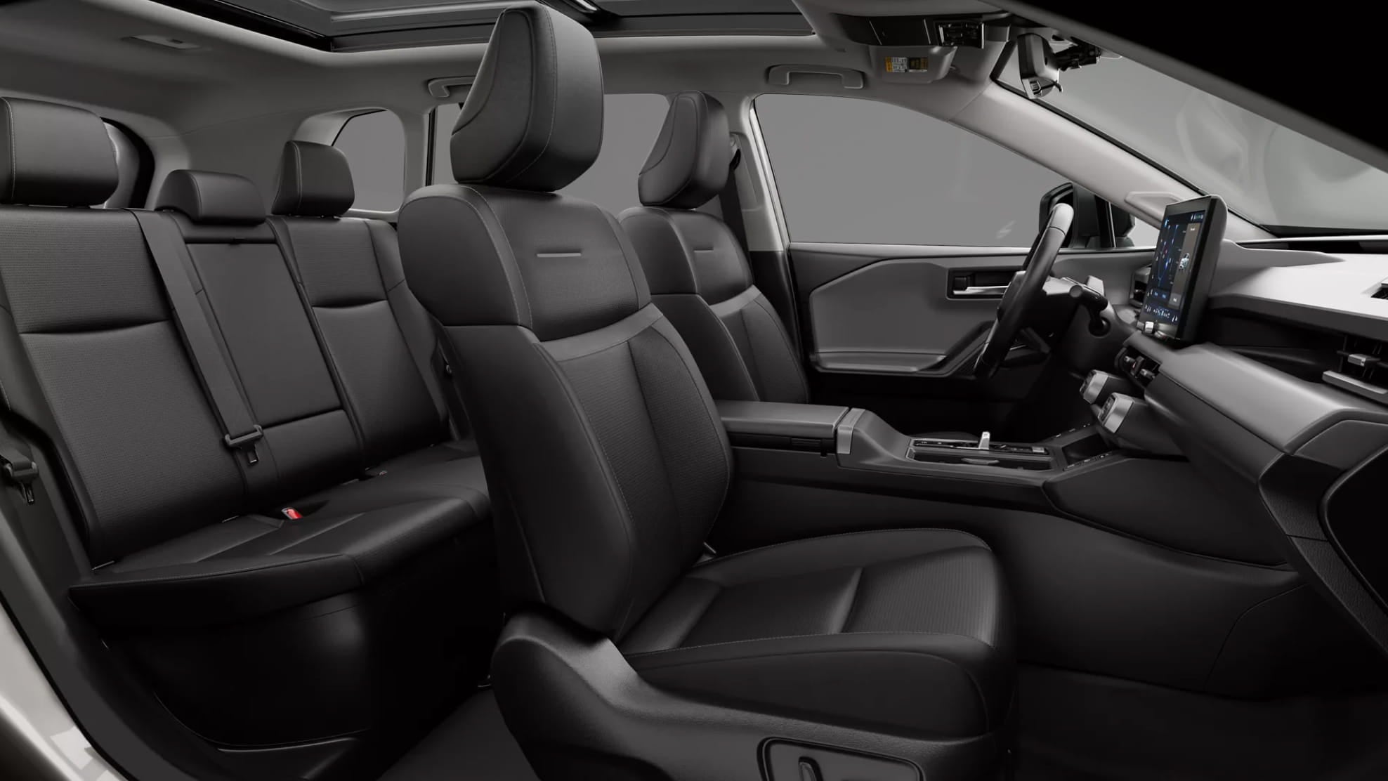 Toyota RAV4 interior featuring black softex seats.