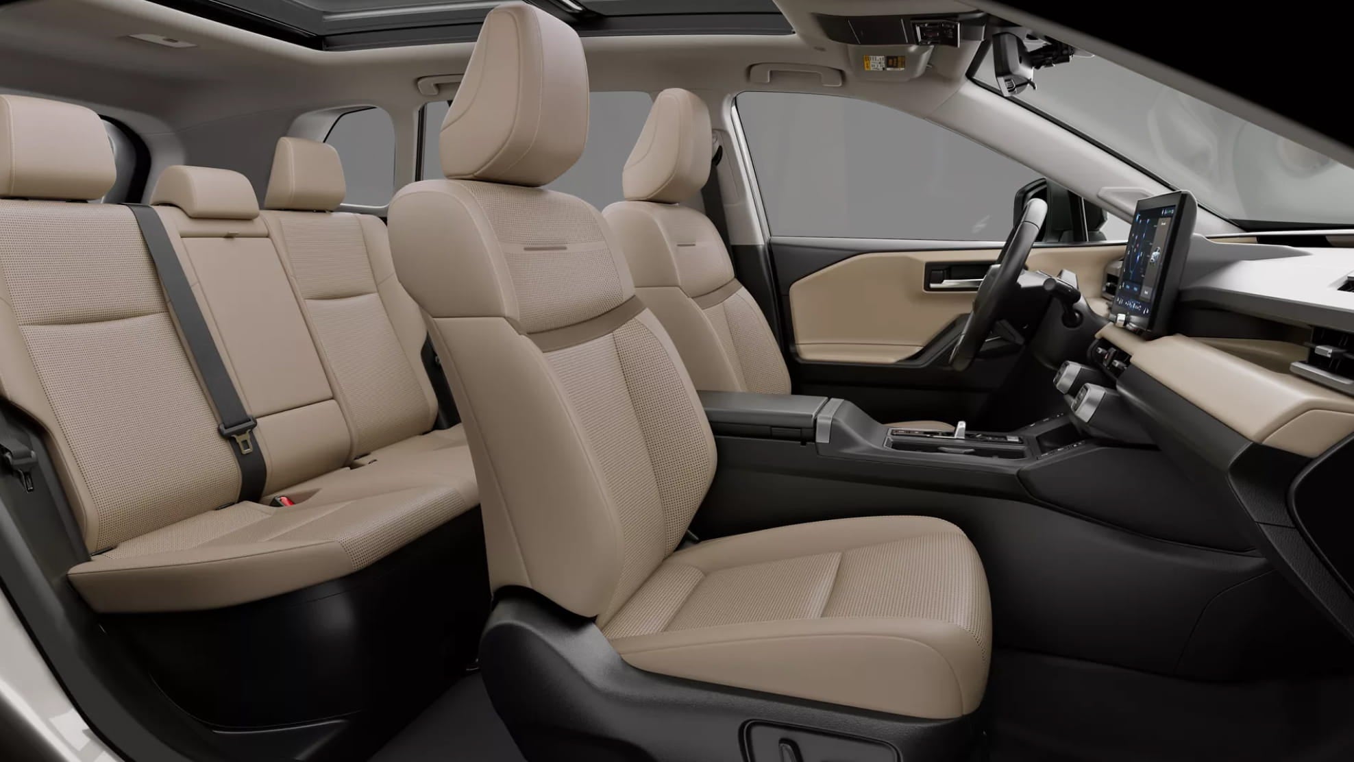 Toyota RAV4 interior featuring harvest beige softex seats.