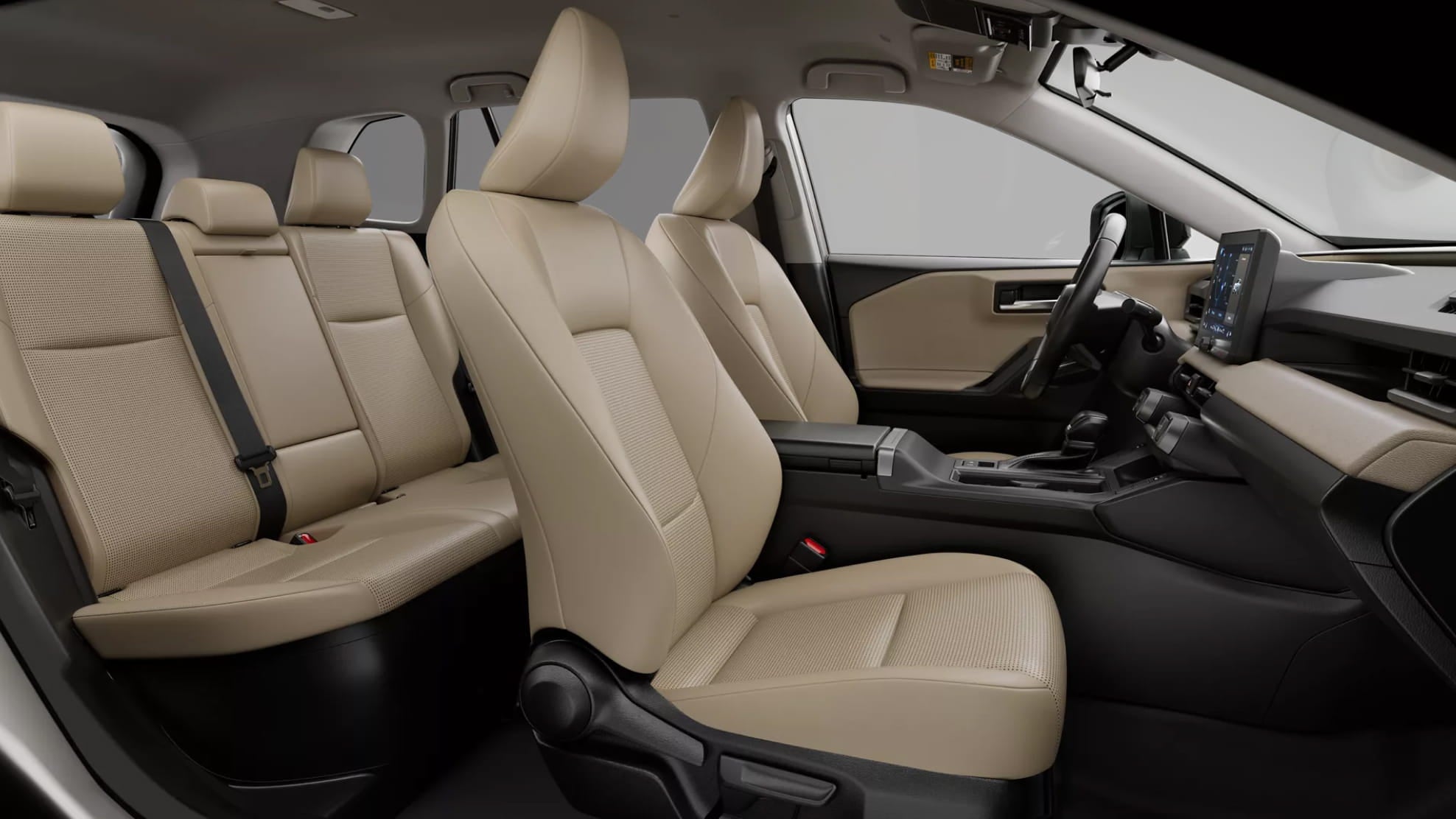 Toyota RAV4 interior featuring harvest beige softex seats.